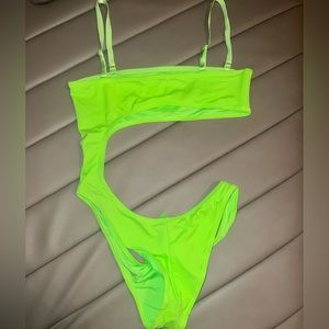 NWT. Skims limited edition 🏆strapless monokini . Lime Green. Size XL